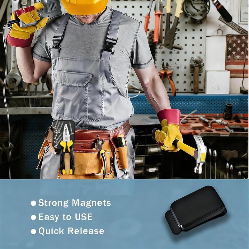 bjsdkff Magnetic Tool Holder Super Strong Tool Holster, Magnet Belt Clip Neodymium Magnet Leather Sleeve for Screws, Hammers, Sockets, Pliers, Drills, Wrenches Magnetic Tools and Hardware 2 Pcs - Image 5